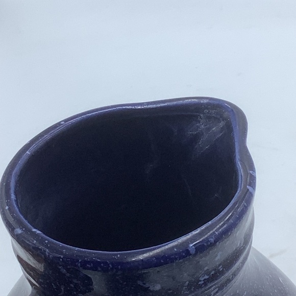 Vintage Cobalt Blue Speckled 6 1/4” Ceramic Pitcher - Picture 7 of 8